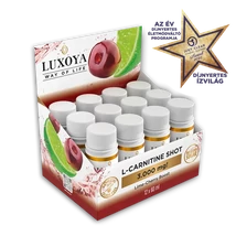Luxoya L-Carnitine Shot (Folyékony L-Karnitin) Gyűjtődoboz 12x60 ml - Meggy-Lime ízű