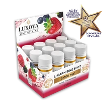 Luxoya L-Carnitine Shot (Folyékony L-Karnitin) Gyűjtődoboz 12x60 ml - Erdei gyümölcs ízű