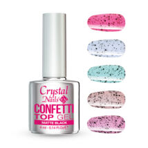 CN Confetti Top Gel (Glitter fényzselé) 4 ml - Matte Black