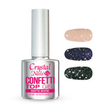 CN Confetti Top Gel (Glitter fényzselé) 4 ml - Matte White