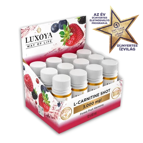 Luxoya L-Carnitine Shot (Folyékony L-Karnitin) Gyűjtődoboz 12x60 ml - Erdei gyümölcs ízű