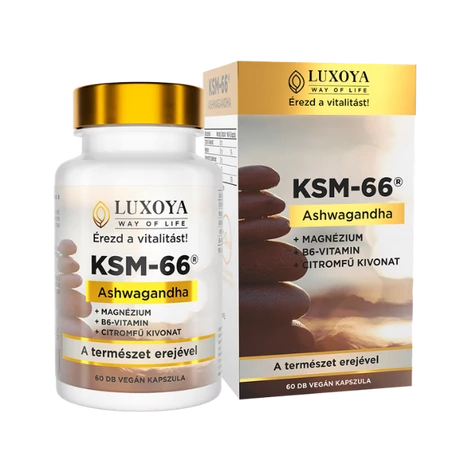Luxoya KSM-66 Ashwagandha Étrend-kiegészítő Kapszula 60 db - Hűségpontos akció - 96 pont