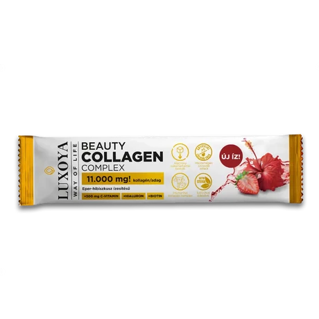 Luxoya Beauty Collagen Komplex 15 g - Eper-Hibiszkusz ízű - Hűségpontos akció - 12 pont