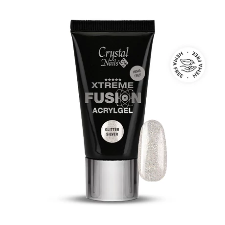 CN Xtreme Fusion Hema Free Akrilzselé 30 g - Glitter Silver