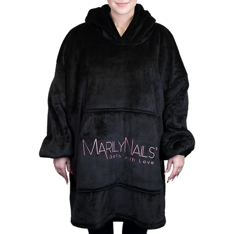 MarilyNails Hoodie – Pulóver takaró, fekete