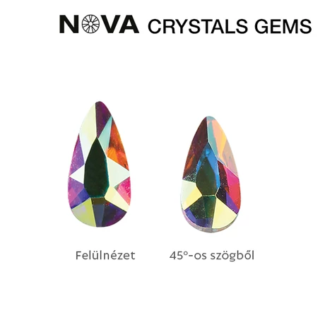 CN Nova Crystal Gems Formakő (5x3 mm) - Csepp (Crystal AB)