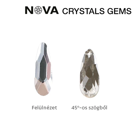CN Nova Crystal Gems Formakő (2x6 mm) - Csepp (Crystal)