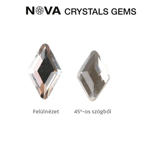 CN Nova Crystal Gems Formakő (3x5 mm) - Rombusz (Crystal)