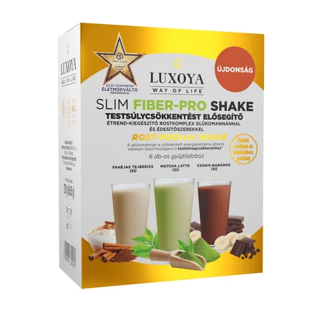 Luxoya Slim Fiber-Pro Shake  (Étrend-kiegészítő rost-komplex) Gyűjtődoboz - 3x2x35 g