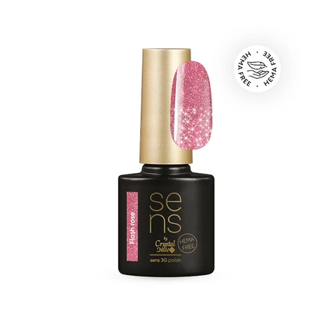 CN SENS Hema Free 3G Polish Flash géllakk 4 ml - Holo Rose
