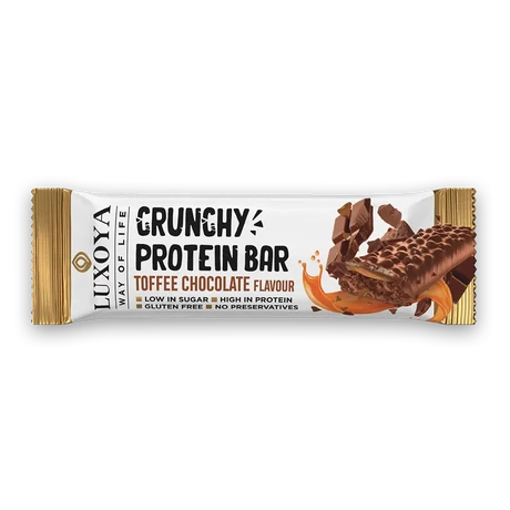 Luxoya Crunchy Protein Bar (Fehérje szelet) 45 g - Karamella-Csokoládé ízű