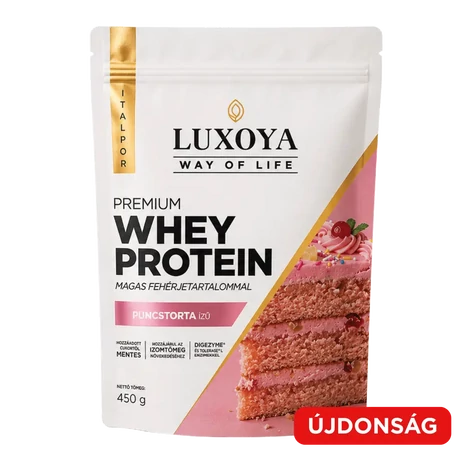 Luxoya Whey Protein (Tejsavó fehérje italpor) 450 g - Puncs-torta ízű