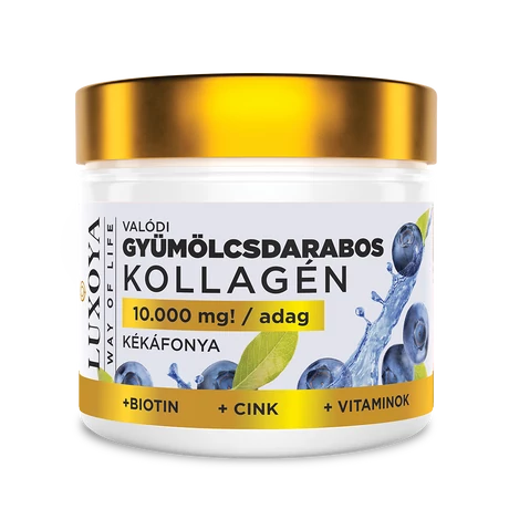 Luxoya Gyümölcsdarabos Kollagén Italpor 300 g - Kékáfonya