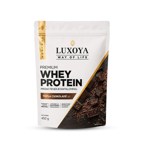 Luxoya Whey Protein (Tejsavó fehérje italpor) 450 g - Tripla csokoládé ízű