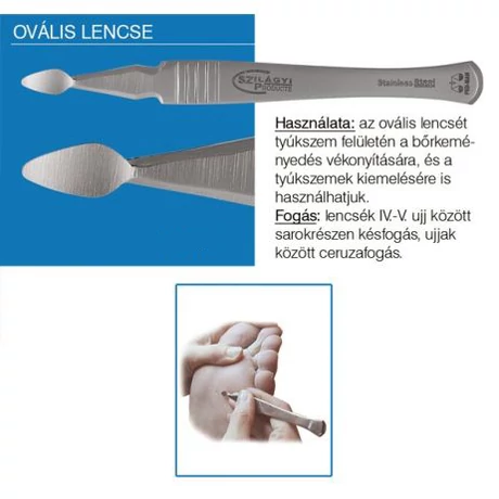 Szilágyi Pedikűr Rozsdamentes Ovális Lencse