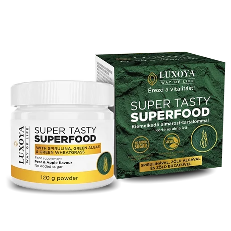 Luxoya Super Tasty Superfood (Étrend-kiegészítő italpor) 120 g - Körte-alma ízesítésű