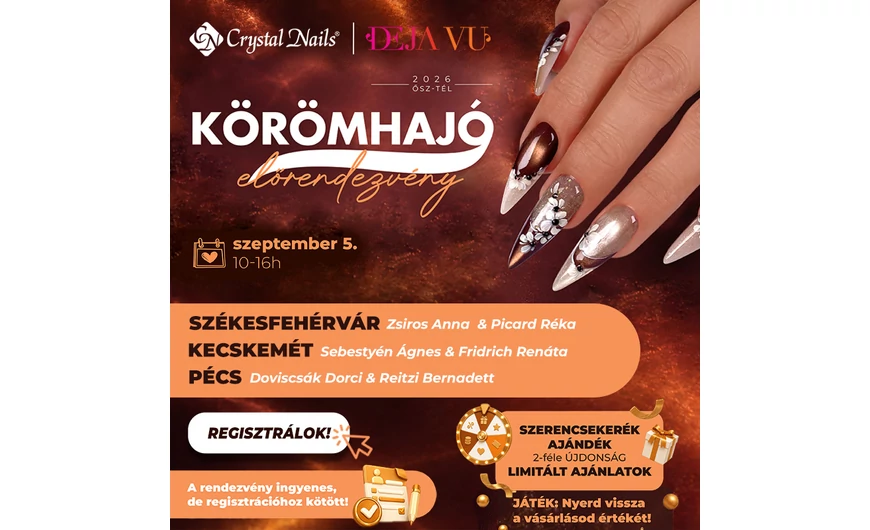 Szeretettel meghívunk Crystal Nails 2026 Ősz/Tél Körömhajó rendezvényünkre!